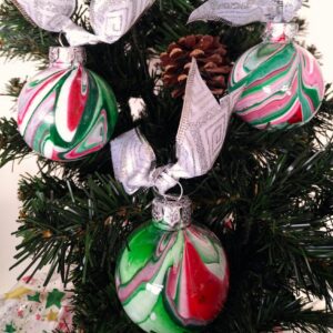 Online Acrylic Pouring Workshop: Candy Cane Ornaments