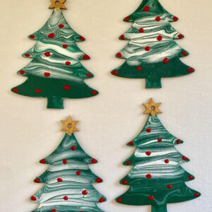 Online Acrylic Pouring Workshop: Tree Ornaments